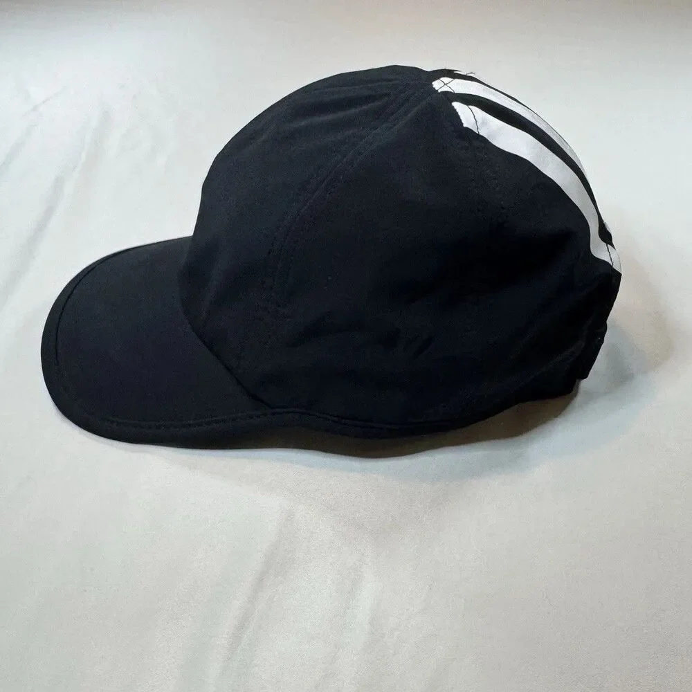 Adidas Originals Trefoil Black Reflective Running Hat Cap Adjustable 3 Stripes
